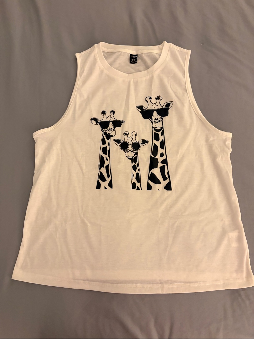 White Giraffe Graphic Tank Top for Women